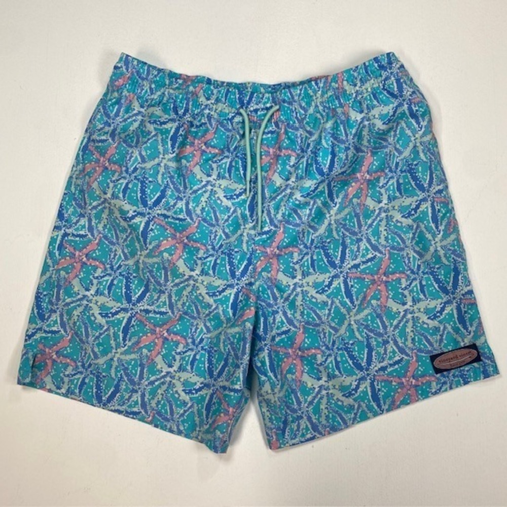 Vineyard Vines Mens XL Blue Starfish Print Swim Trunks Shorts 3M001137 HOL 22